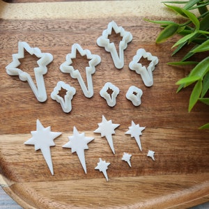 Christmas star, set of 7 cutters, one clay cutter or FULL set, Earring cutters, 3D printed cutters, Figure Tool Set for polymer clay.