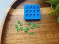 1:12 Silicone mold of Leaf, style 13, 12 elements, ~ 0.4*0.7 cm, H;0.1 cm, miniature, jewelry, Shape for polymer clay, Miniature leaf product logo