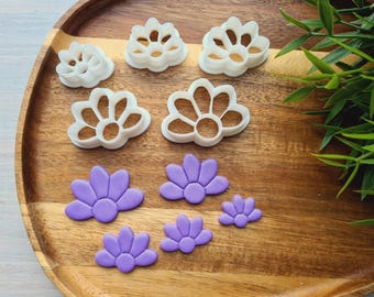 Bloem, stijl 10, set van 5 uitstekers, oorbellenstekkers, 3D-geprinte uitstekers, figuurgereedschapsset voor polymeerklei, Fimo