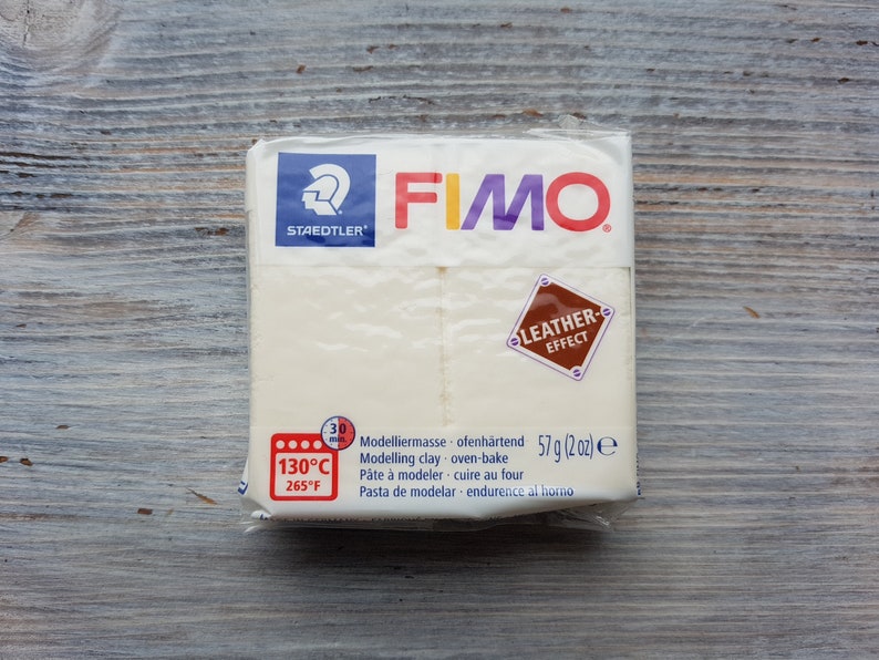 Fimo Effect Leather serie polymer clay, ivory, Nr. 029, 57g 2oz, Oven-hardening polymer modeling clay, Leather effect by STAEDTLER image 1