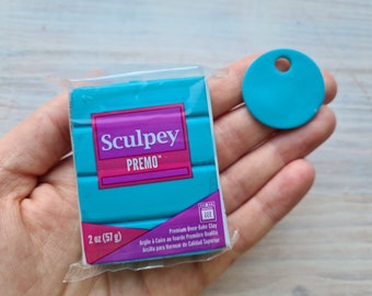 Sculpey Premo, turkoois, Nr. 5505, 57 g (2oz), in de oven gebakken polymeerklei, professionele sterke, flexibele boetseerklei, sieraden, beeldhouwen