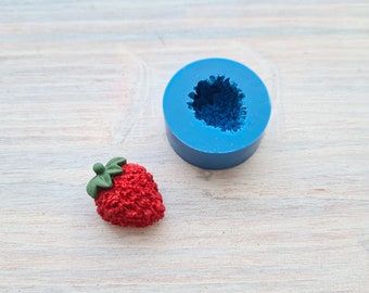 Silicone mold of Strawberry, stylized, ~ Ø 1.6*2.2 cm, H:1 cm, Modeling tool for accessories, jewelry, home decor, Shape for polymer clay