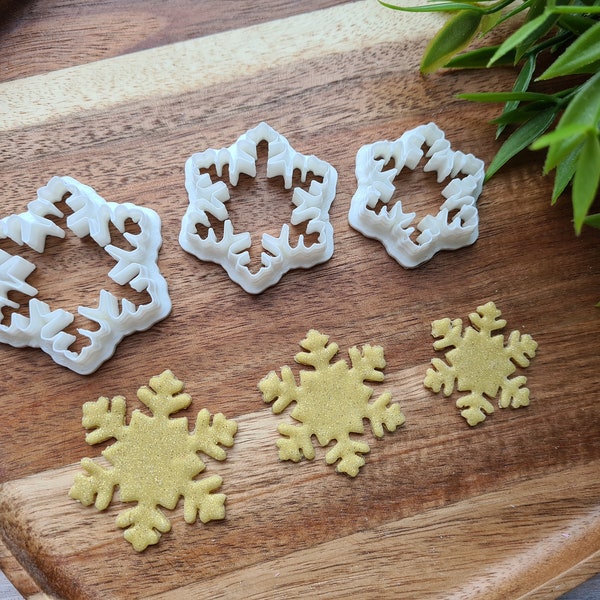 Snowflake, style 1, set of 3 cutters, one clay cutter or FULL set, Earring cutters, 3D printed cutters, Figure Tool Set for polymer clay.