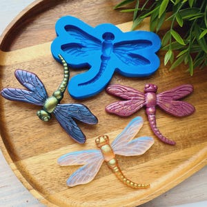 Silicone mold of Dragonfly, style 2, ~ 5.7*8.3 cm, H:0.6 cm, Modeling tool for accessories, jewelry and home decor, Shape for polymer clay
