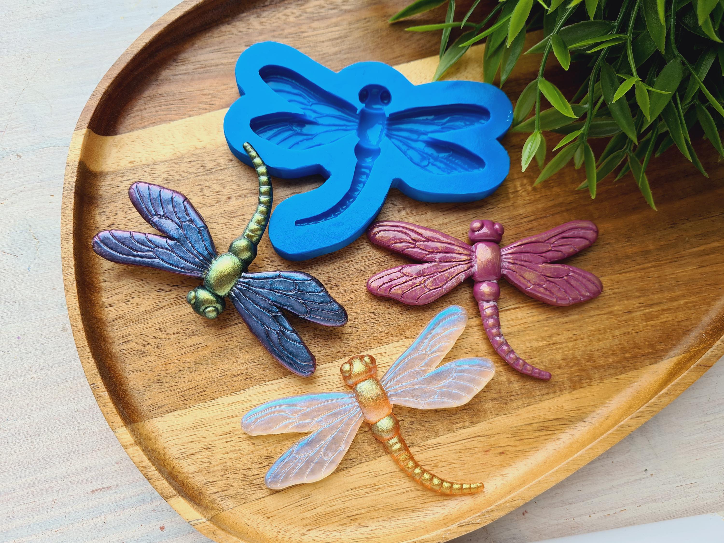Silicone mold of Dragonfly, style 2, ~ 5.7*8.3 cm, H:0.6 cm, Modeling tool for accessories, jewelry and home decor, Shape for polymer clay