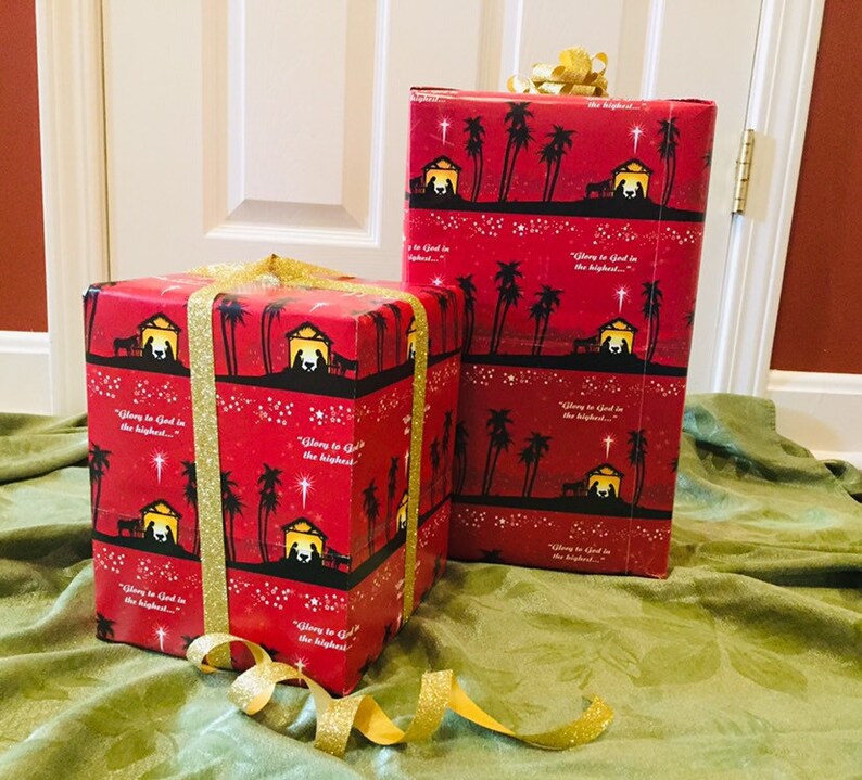 Religious Christian Nativity Christmas Gift Wrap Wrapping Etsy UK