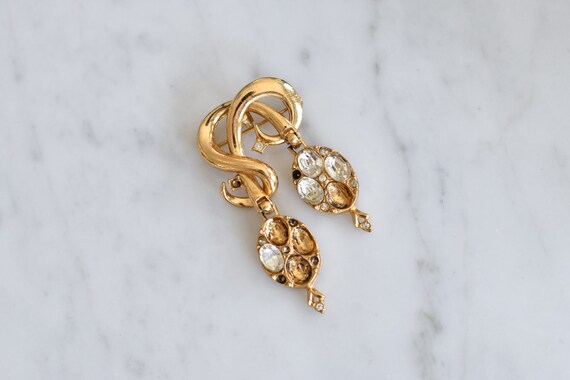 gold and rhinestone statement pin - image 1