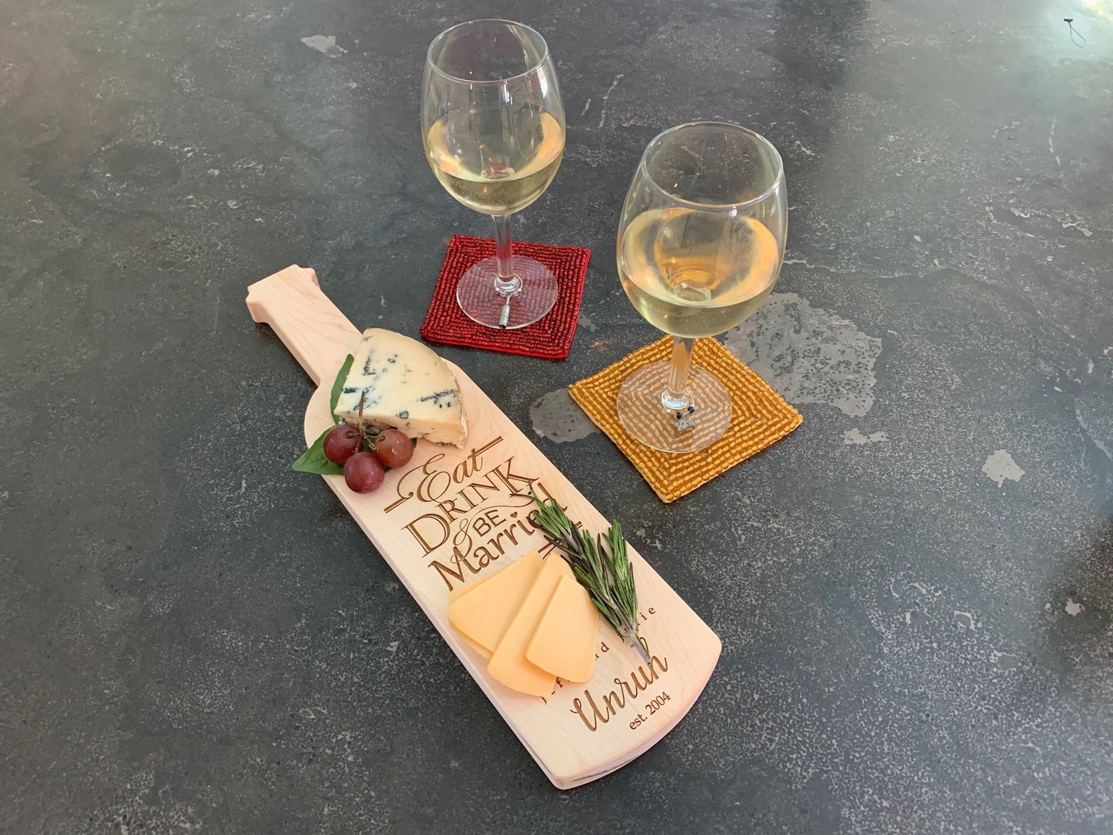 Personalized Wine Bottle Cheese Board Engraved Cutting Board Etsy