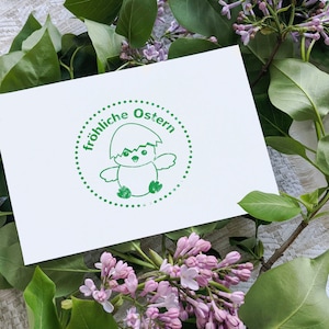 Easter wooden stamp - happy Easter (Ø 40 mm)