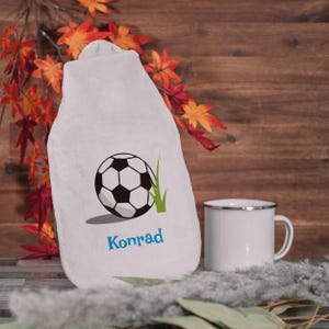Hot water bottle &quot;Football&quot; Hot water bottle for children with individual print