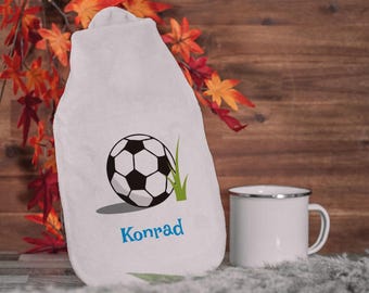 Bolsa de agua caliente "Fútbol" botella de agua caliente para niños con estampado individual