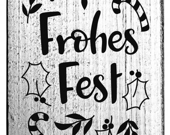 Vintage Stempel "Frohes Fest"