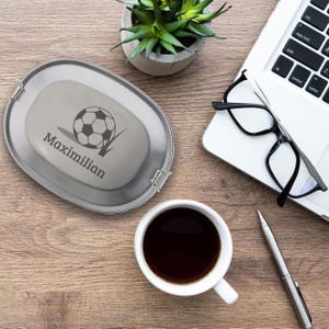 Vesperdose &quot;Football&quot; lunch box for children stainless steel personalized