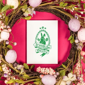 Easter wooden stamp - badge happy Easter (60 x 30 mm)