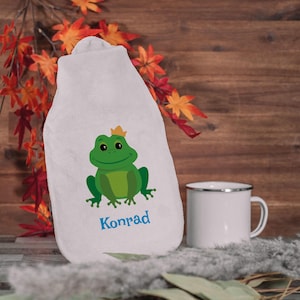 Hot water bottle &quot;Frog&quot; Hot water bottle for children with individual print