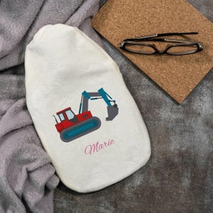 Hot water bottle &quot;Excavator&quot; Hot water bottle for children with individual print
