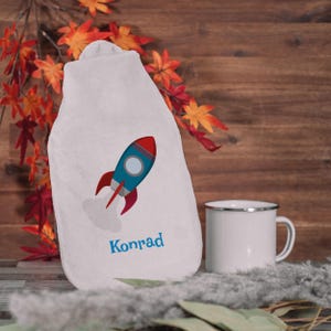 Hot water bottle &quot;Rocket&quot; Hot water bottle for children with individual print