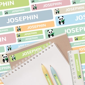 Name stickers for children &quot;Panda&quot; (set of 260 stickers in different sizes)