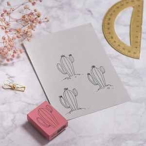 Stempel "Wüstenkaktus", Motivstempel DIY, Scrapbooking, Basteln, Holzstempel von May & Berry