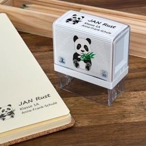 Timbro per bambini/timbro con nome e timbro con indirizzo Panda SF30 (47 x18 mm)