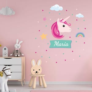 Wandtattoo Kinderzimmer Türaufkleber Kinderzimmeraufkleber Türsticker Babyzimmer Wandsticker Einhorn