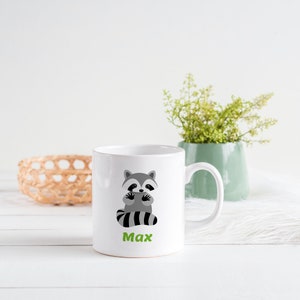 Ceramic mug &quot;Raccoon&quot; mug for children with individual print