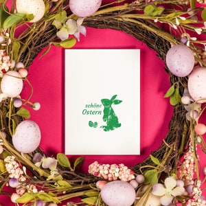 Easter wooden stamp - Beautiful Easter (Ø 40 mm)