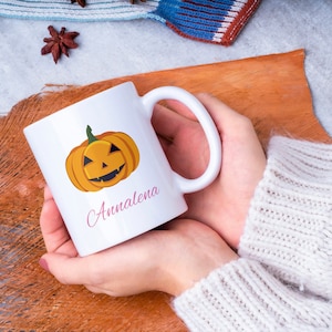 Ceramic mug &quot;Pumpkin&quot; mug for children with individual print