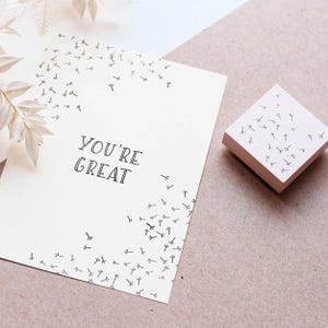 Timbro "Dente di leone", timbro con motivo fai da te, scrapbooking, artigianato, timbro in legno di May & Berry