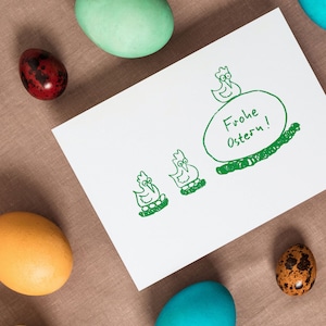 Easter wooden stamp - chickens (60 x 30 mm)