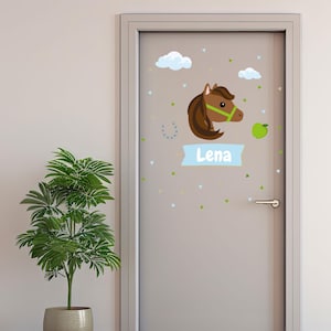 Wandtattoo Kinderzimmer Türaufkleber Kinderzimmeraufkleber Türsticker Babyzimmer Wandsticker Pferd
