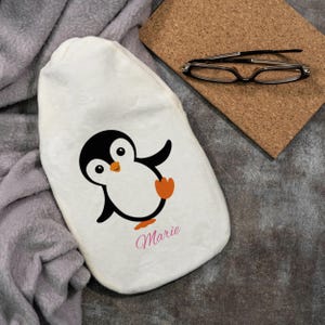 Hot water bottle &quot;Penguin&quot; Hot water bottle for children with individual print