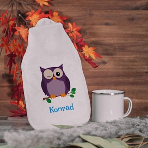 Hot water bottle &quot;Owl&quot; Hot water bottle for children with individual print