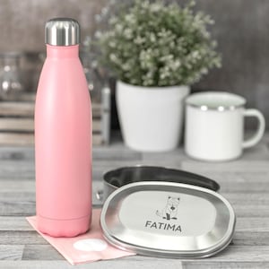 Lunch box &quot;Cat&quot; for children stainless steel personalized