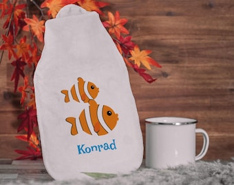 Hot water bottle "Fish" Hot water bottle for children with individual print