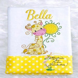 Embroidered Baby Cloths, burp cloth, personalized gift, nursery, newborn, baby shower, baby gift, digital embroidery, baby giraffe