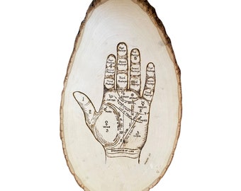 Anatomía de lectura de palma Woodburning