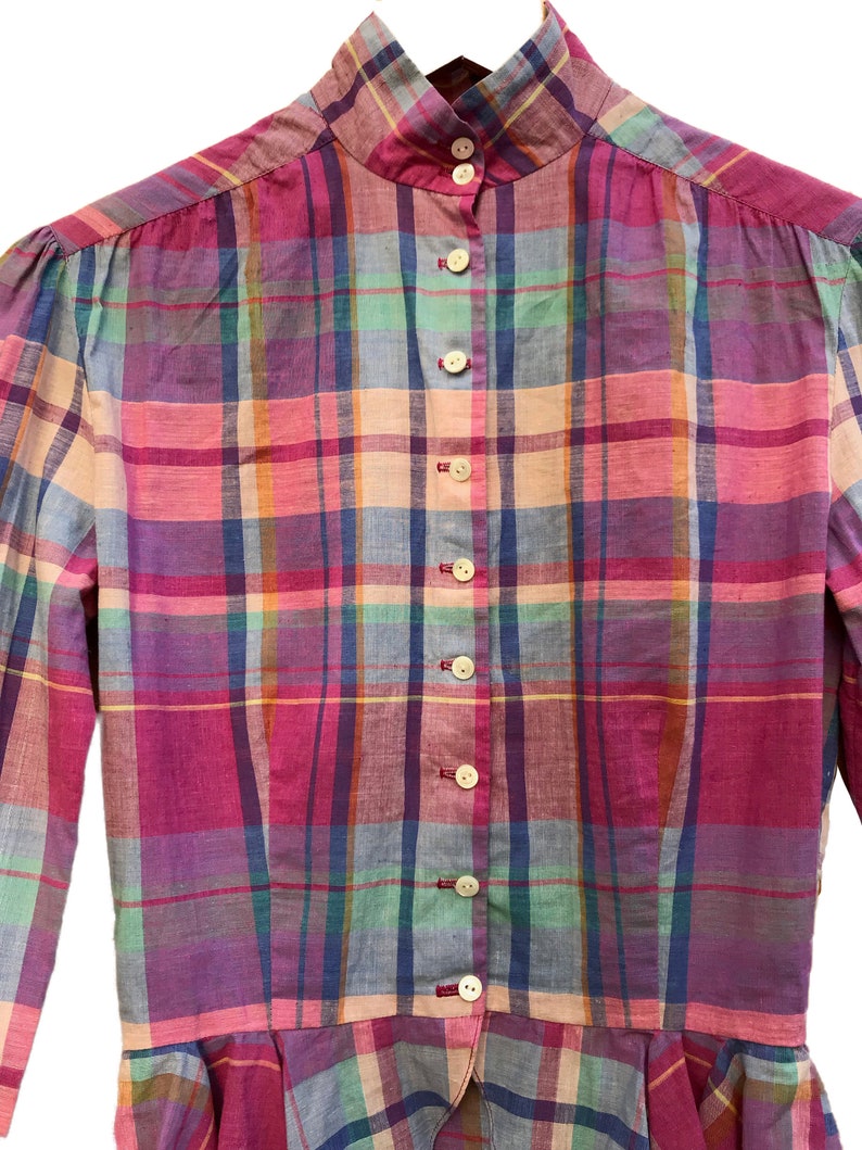 Ralph Lauren Peasant Shirt with Mandarin Collar and Peplum Etsy