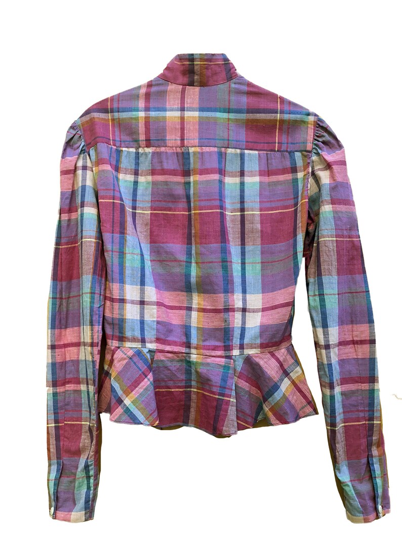 Ralph Lauren Peasant Shirt with Mandarin Collar and Peplum Etsy