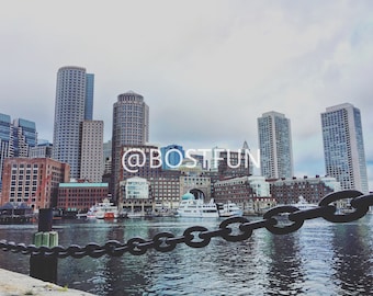 Skyline von Boston aus Seehafen Digitaldruck