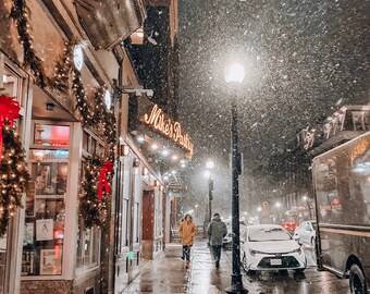 Boston North End Winter Schnee DIGITALER Druck