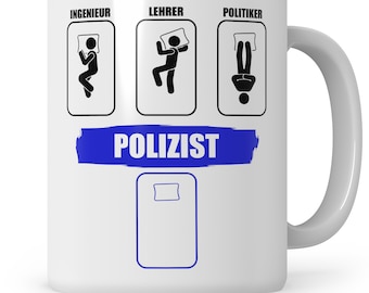 Taza oficial de policía divertido, posiciones para dormir taza de café oficiales de policía, profesión policía taza de café taza de té taza