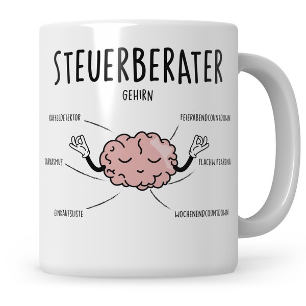 Tasse Steuerberater Gehirn, Steuerbürö, Steuerberateranwärter, Steuerberaterausbildung, Rechnungswesen, Buchhaltung