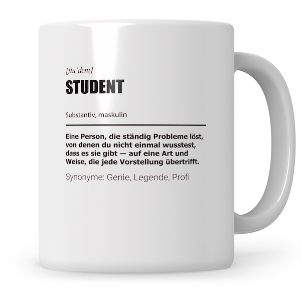 Student Tasse, Geschenke für Studenten, Erstsemester, 2023 Studium, Geschenkidee Becher, Kaffeetasse Studentin, Universität Uni Kaffeebecher