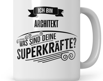 Taza de arquitecto, soy arquitecto cuáles son tus superpoderes, idea de regalo, taza de café arquitecto paisajista planificador de la ciudad taza de oficina