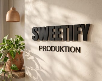 Letras 3D personalizadas | Decoración de pared con texto personalizado | Decoración de pared sin taladrar | Logotipo autoadhesivo y nombre de la habitación infantil