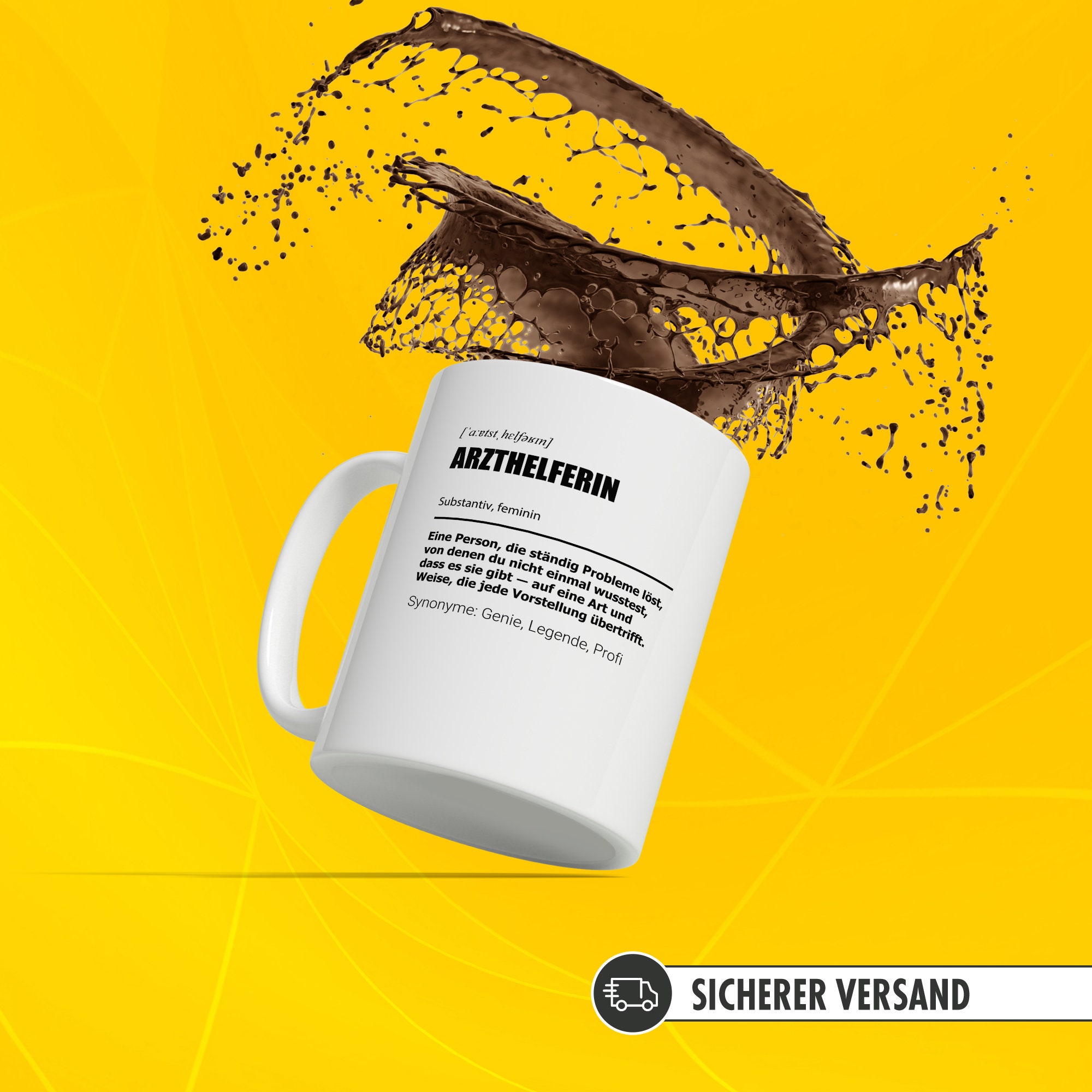 Pagma Druck Tasse Arzthelferin Lustig – 330 Ml, Spülmaschinenfest, Beidseitig Bedruckt