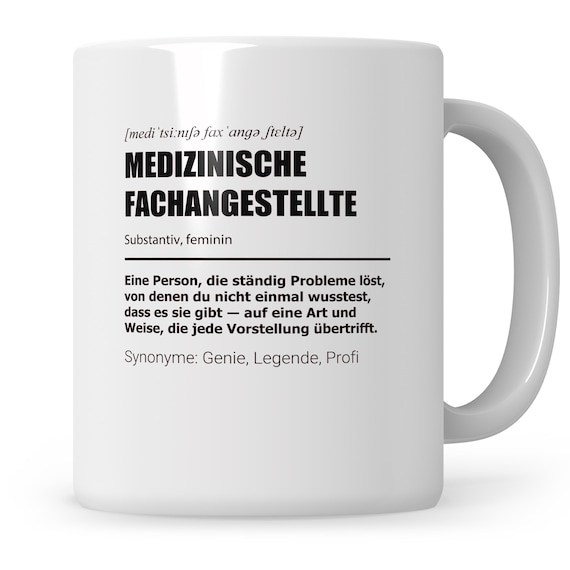 Lustige Tasse Als Geschenk Für Medizinische Fachangestellte (MFA) – Schwarz, Spülmaschinenfest