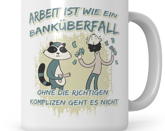 Taza de robo de banco, regalo de despedida, el trabajo es como un regalo de robo de banco, despedida, mejor colega, terminación de colega, taza de despedida
