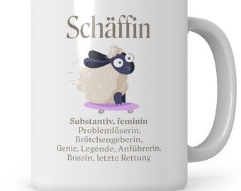 Tasse Chefin Geschenke Führungskraft Vorgesetzte Abteilungsleiterin Kaffeebecher lustige Geschenkidee Kaffeetasse Beförderung Schäffin